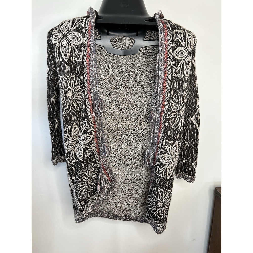 Free People Kai Tassel Hooded Cardigan Woman Size Xs Boho Spring